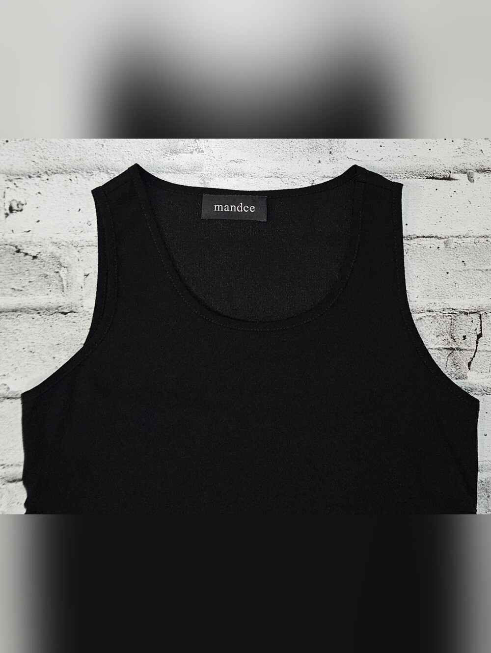 Mandee Black Sleeveless Ruched Side Tank Top Stretch Size Small - Picture 6 of 12